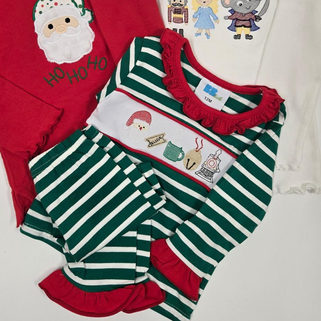 Kids embroidered pajama set