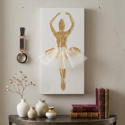 Gold Leaf Ballerina Tulle Art