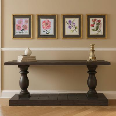 Dark brown sofa table