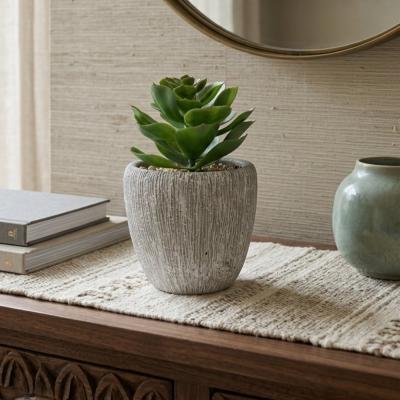 Textured Concrete Faux Succulent