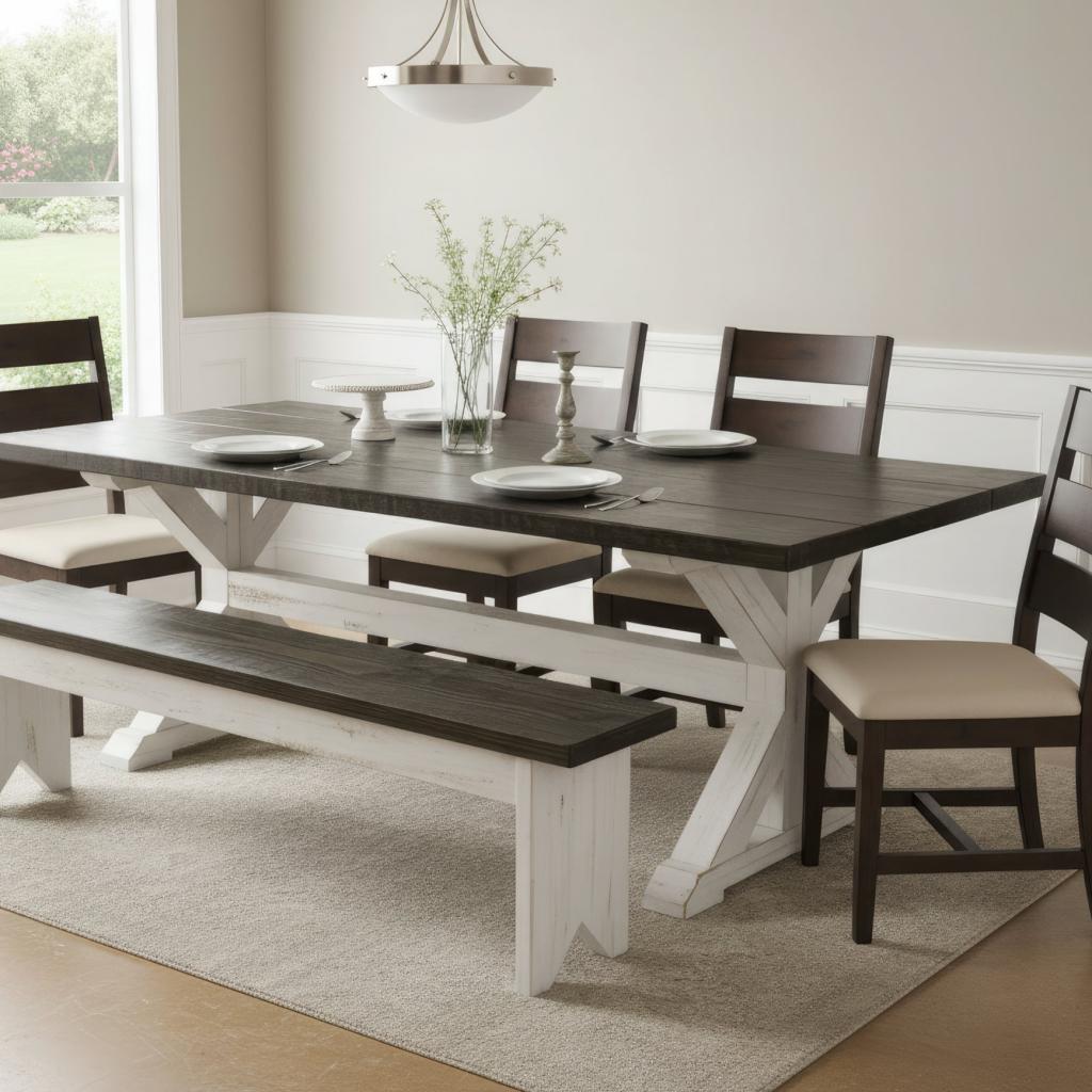 Farmhouse Solid Wood Dining Table