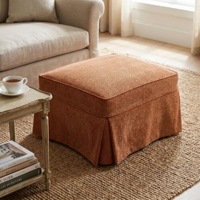 Rust Ottoman with Removable Slipcover