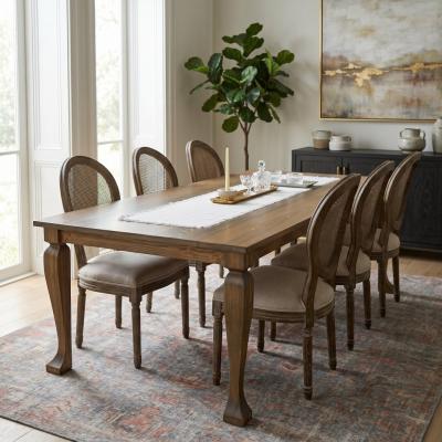Round Mesh Back Chair - Gray Linen Seat