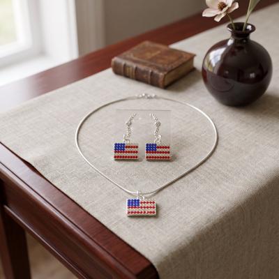 American Flag Sterling Silver Necklace