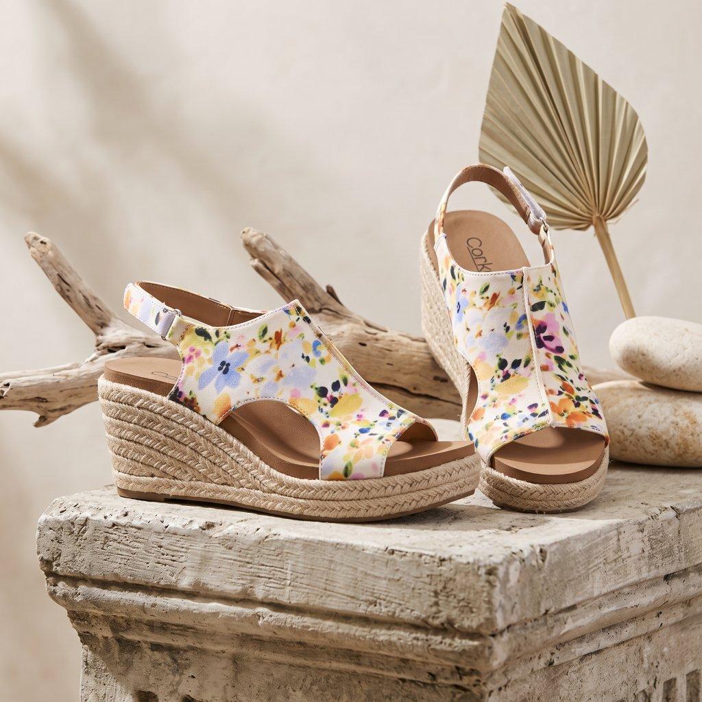 Corkys Carley Floral Wedge Sandal
