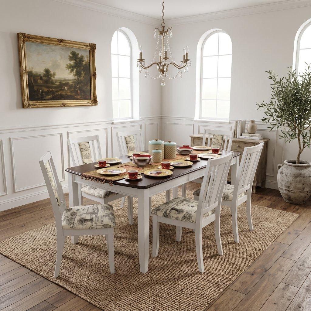 Farmhouse Dining Table and Six Chairs