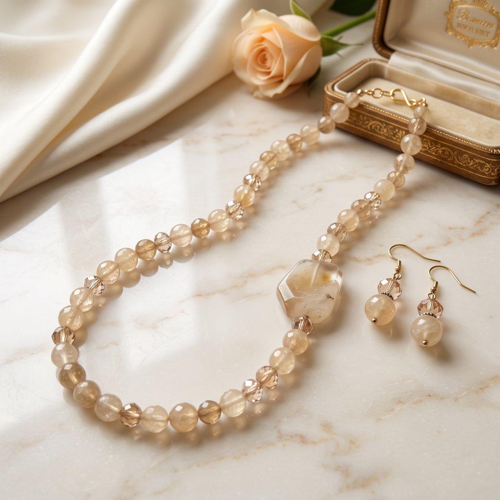 Honey Quartz Necklace and Earring Set