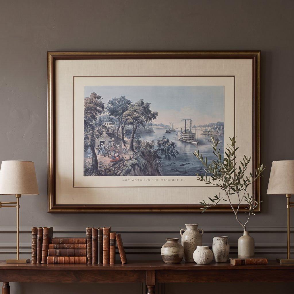 Low Water in the Mississippi Framed Print