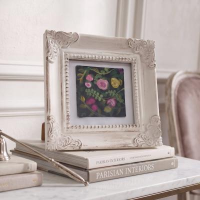 Framed Hand-Painted Floral Artwork