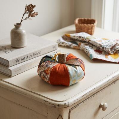 Handcrafted Patchwork Fabric Pumpkin Decor