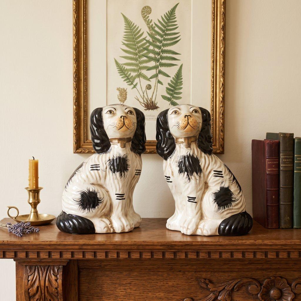 Ceramic Staffordshire Spaniel Figurine Pair