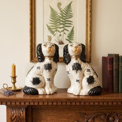 Ceramic Staffordshire Spaniel Figurine Pair