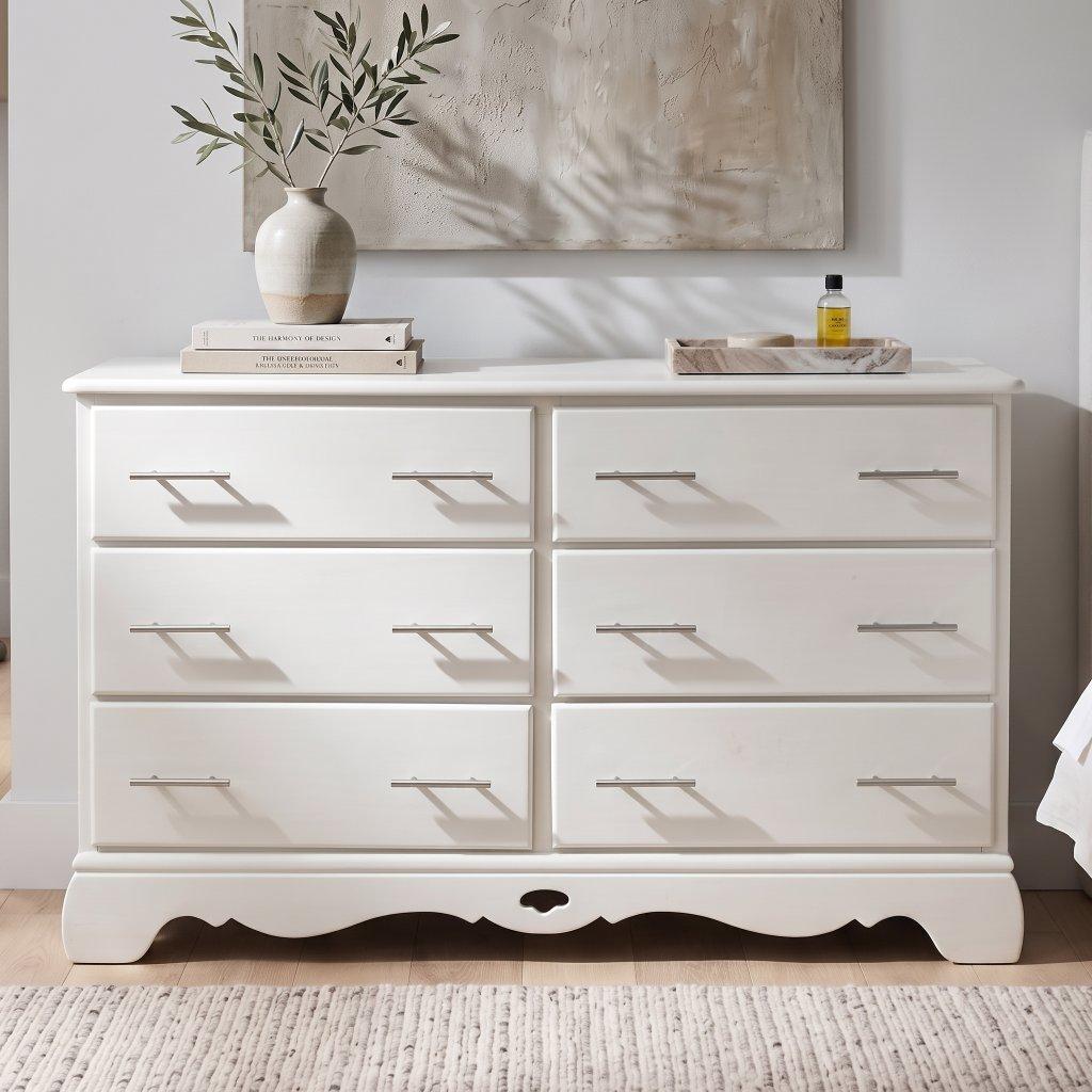 White Six-Drawer Dresser
