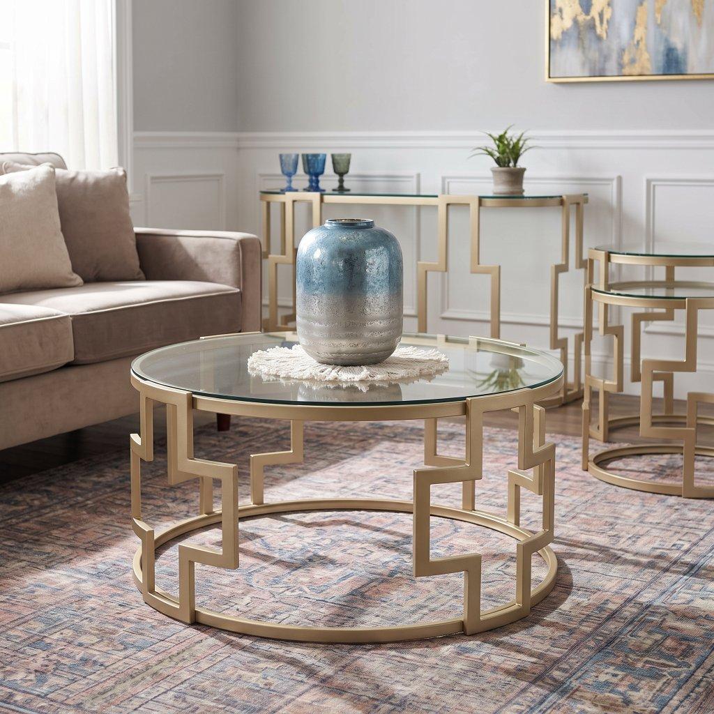 Spumante Gold Glass Coffee Table