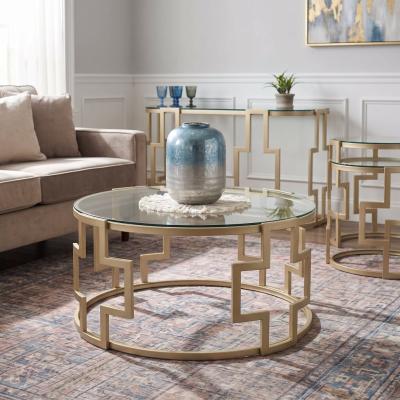 Spumante Gold Glass Coffee Table