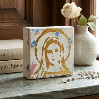 Blessed Mother Gold Leaf Mini Canvas