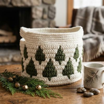 Crochet Evergreen Tree Basket