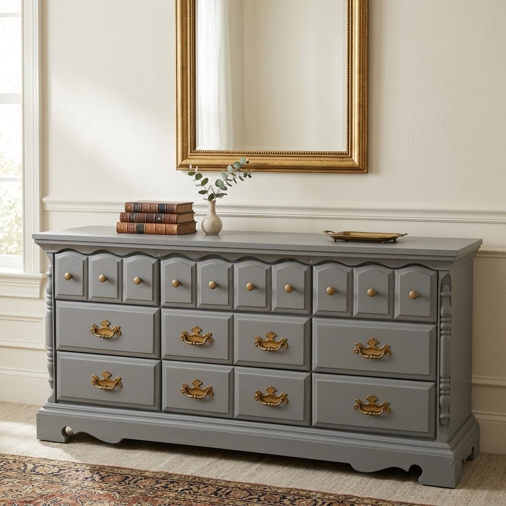 Painted Nine-Drawer Dresser
