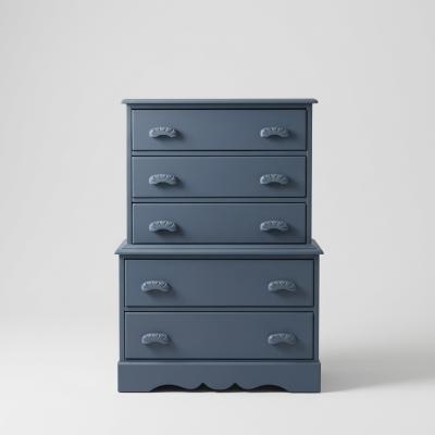Navy Blue Solid Wood Chest