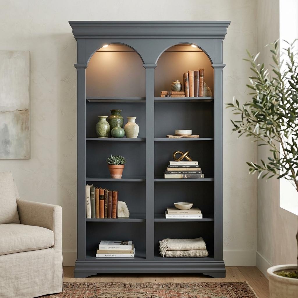 Painted Arched Shelf Wall Unit