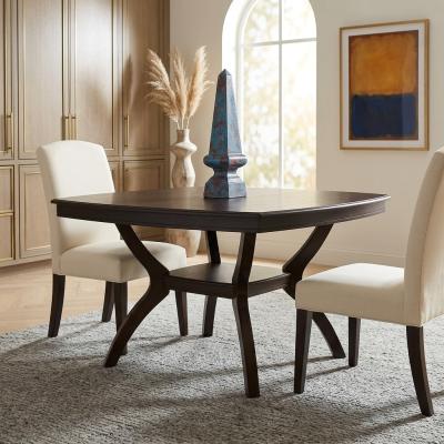 Dark Wood Square Dining Table