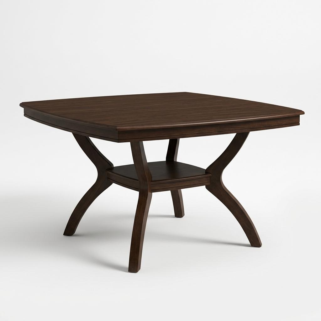 Dark Wood Square Dining Table