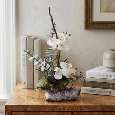 SoulFire White Orchid Amethyst Sculpture