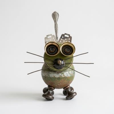Scrap Metal Cat Sculpture