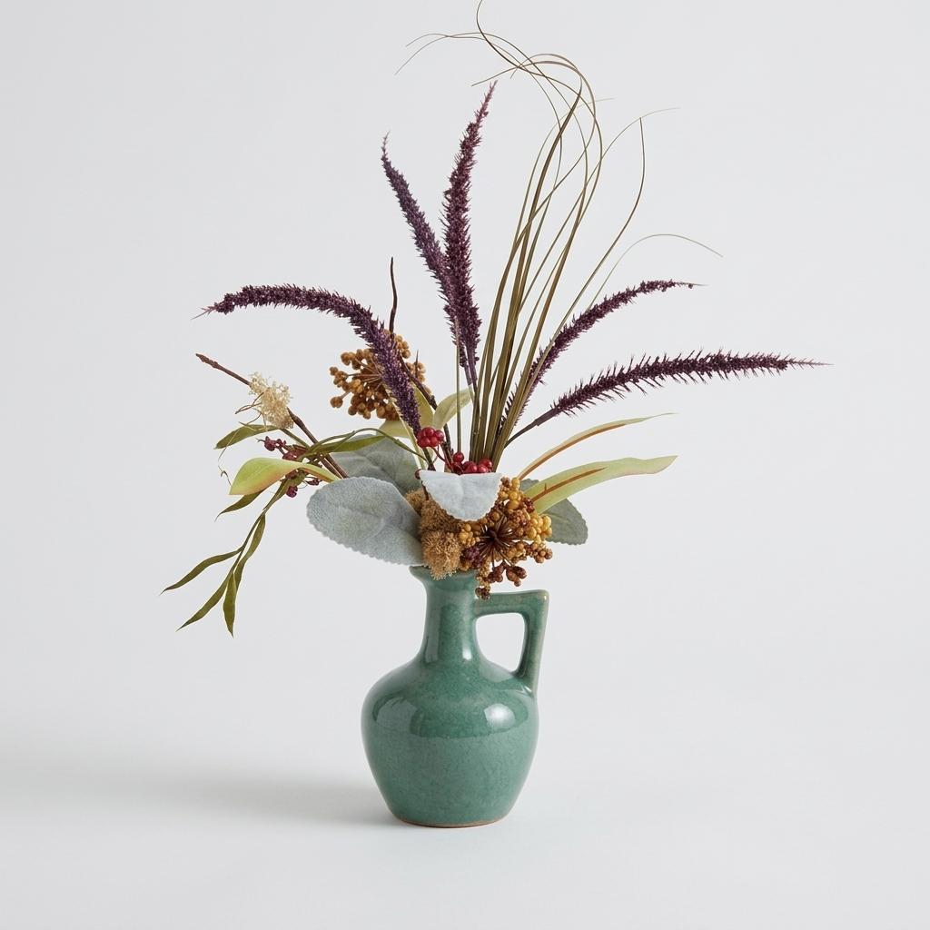 Green Ceramic Jug Floral Arrangement