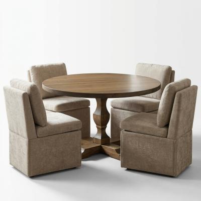 Round Cypress Pedestal Dining Table