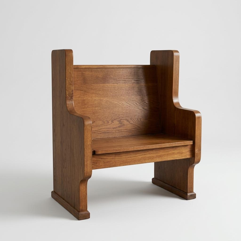 Oak Church Pew Storage Bench