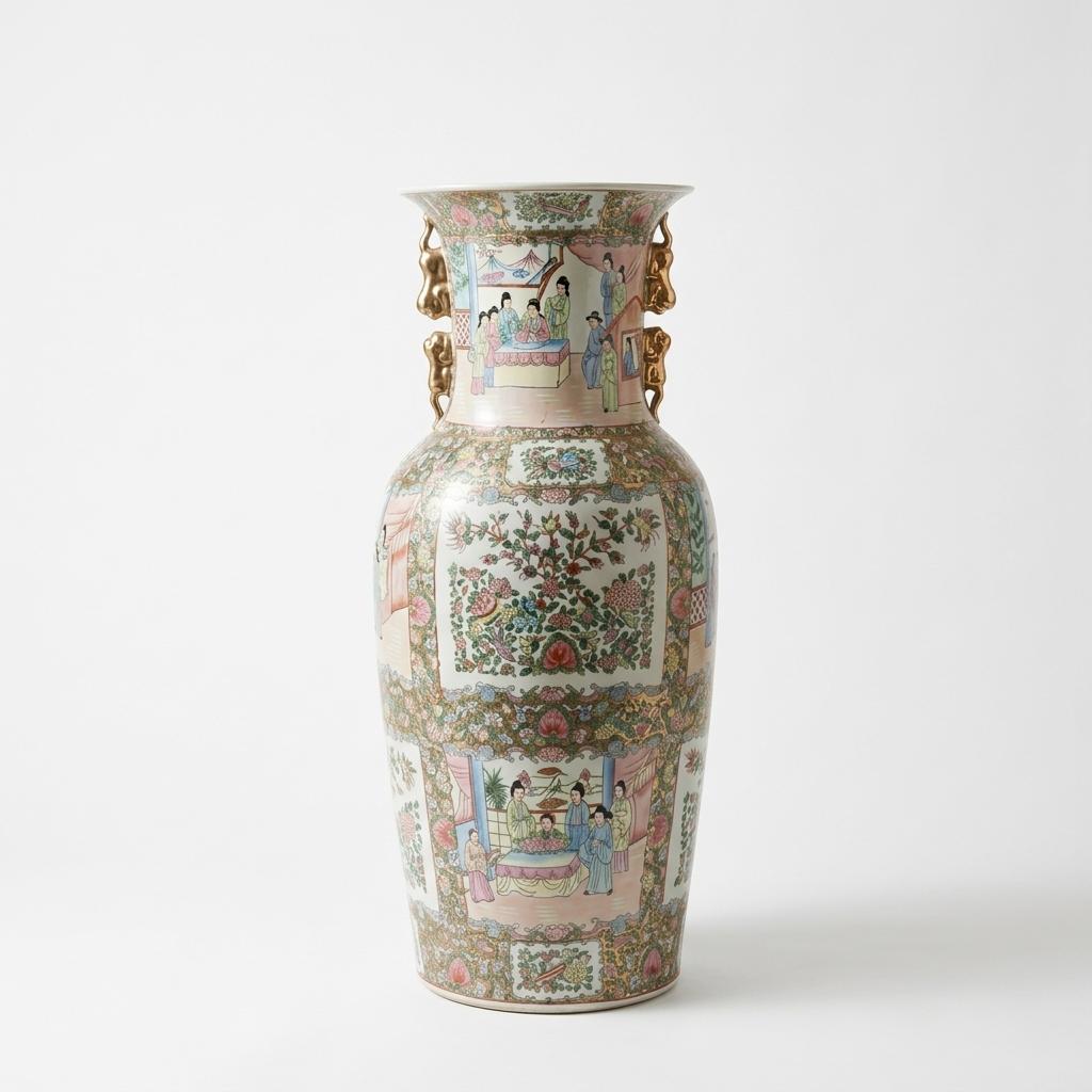 Rose Medallion Floor Vase