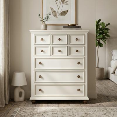 White Five-Drawer Tall Chest