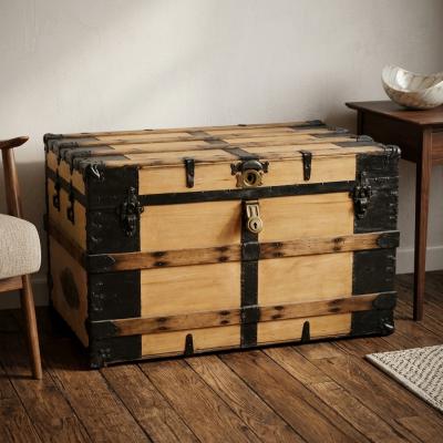 Antique RH John Steamer Trunk
