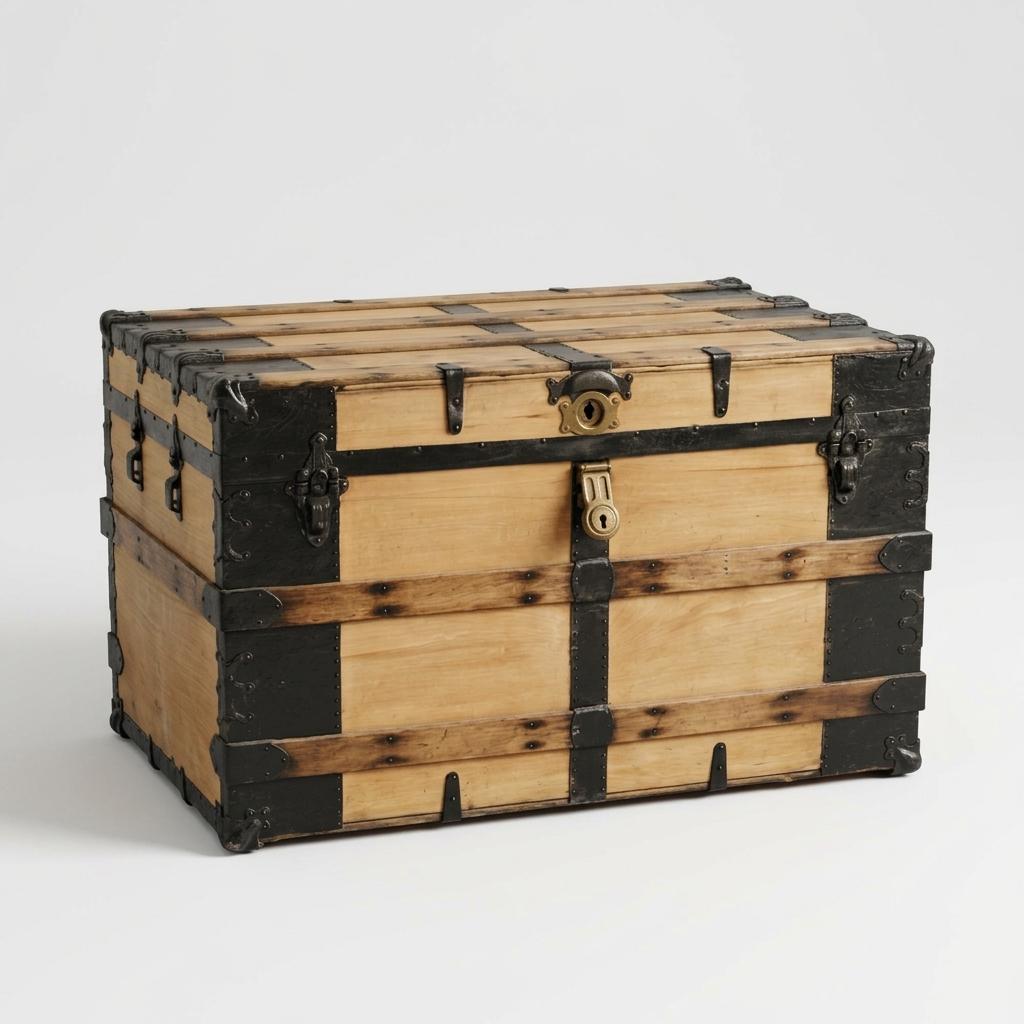 Antique RH John Steamer Trunk