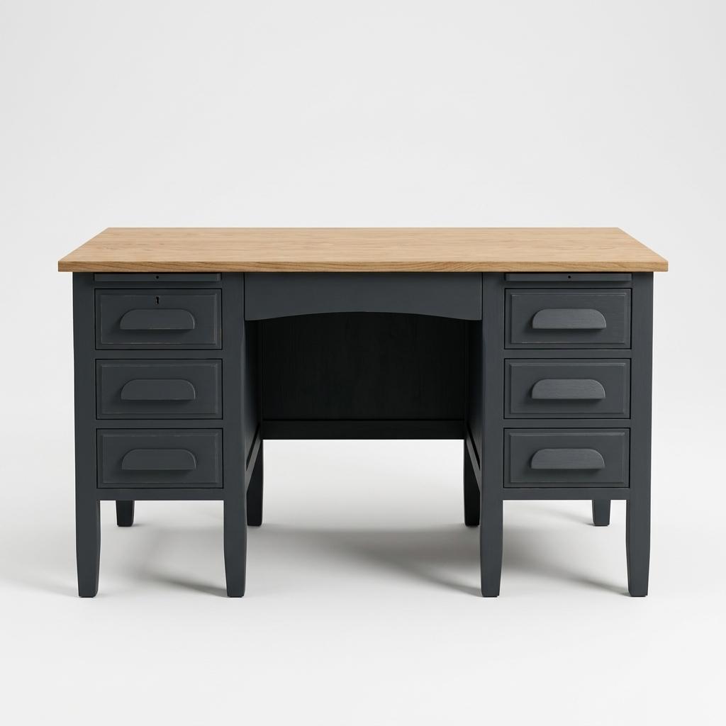 Vintage Oak Top Pedestal Desk