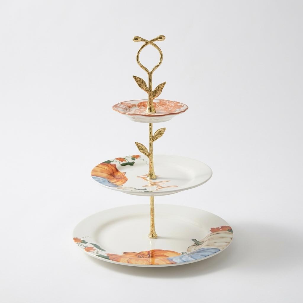 Royal Norfolk Pumpkin Tiered Tray