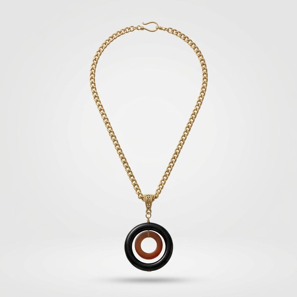 Marbu Onyx and Carnelian Necklace