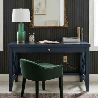 Navy Blue X-Frame Writing Desk