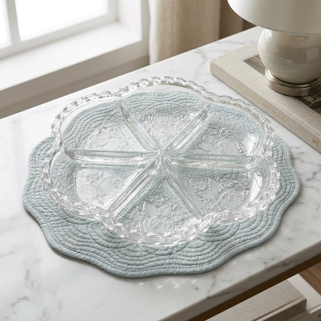 Clear Glass Divided Relish Platter