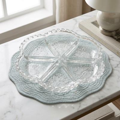 Clear Glass Divided Relish Platter