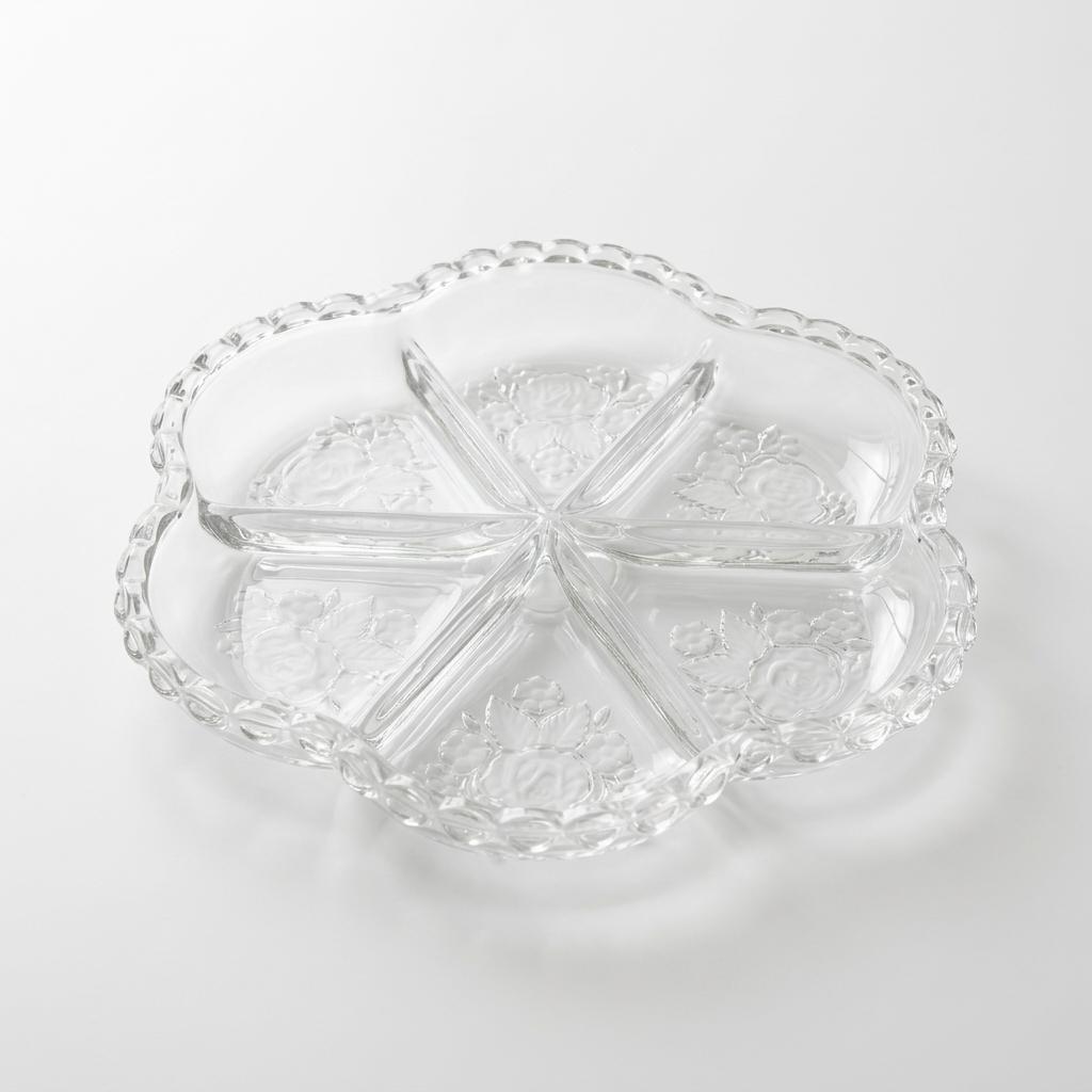 Clear Glass Divided Relish Platter