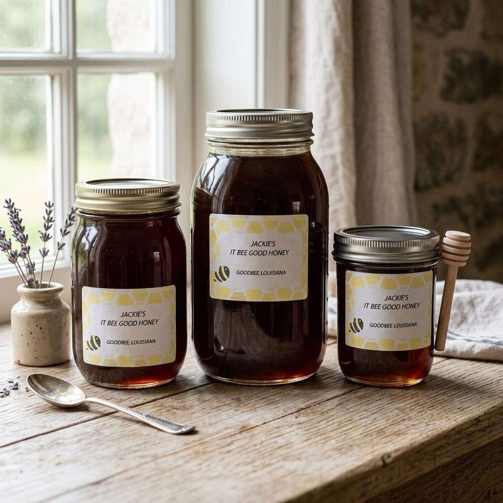 Jackie's Wildflower Honey Glass Jar