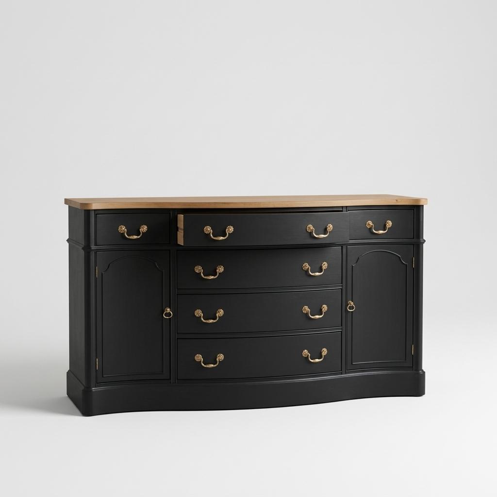Morganton Black Bowfront Buffet