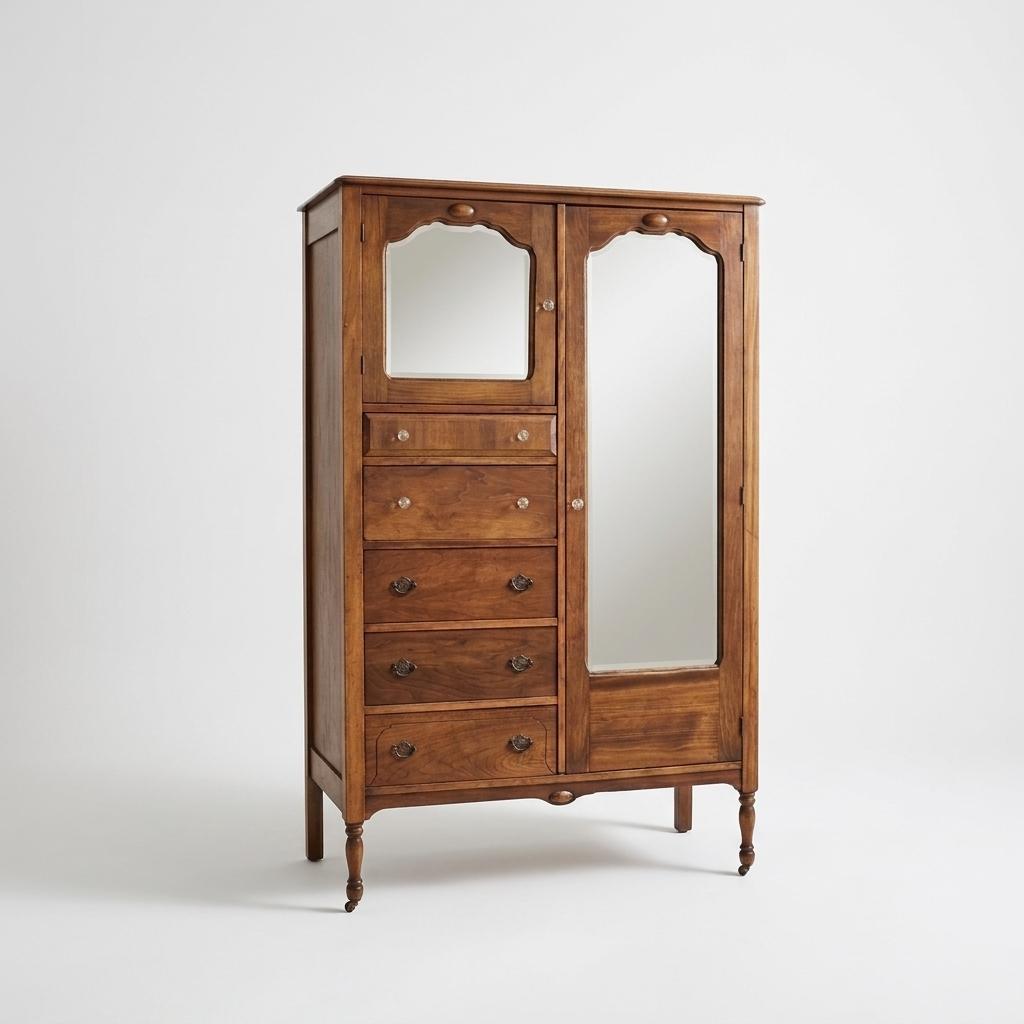 Vintage Mirrored Chifforobe Wardrobe