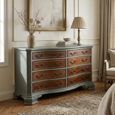 Two-Tone Eight-Drawer Serpentine Dresser