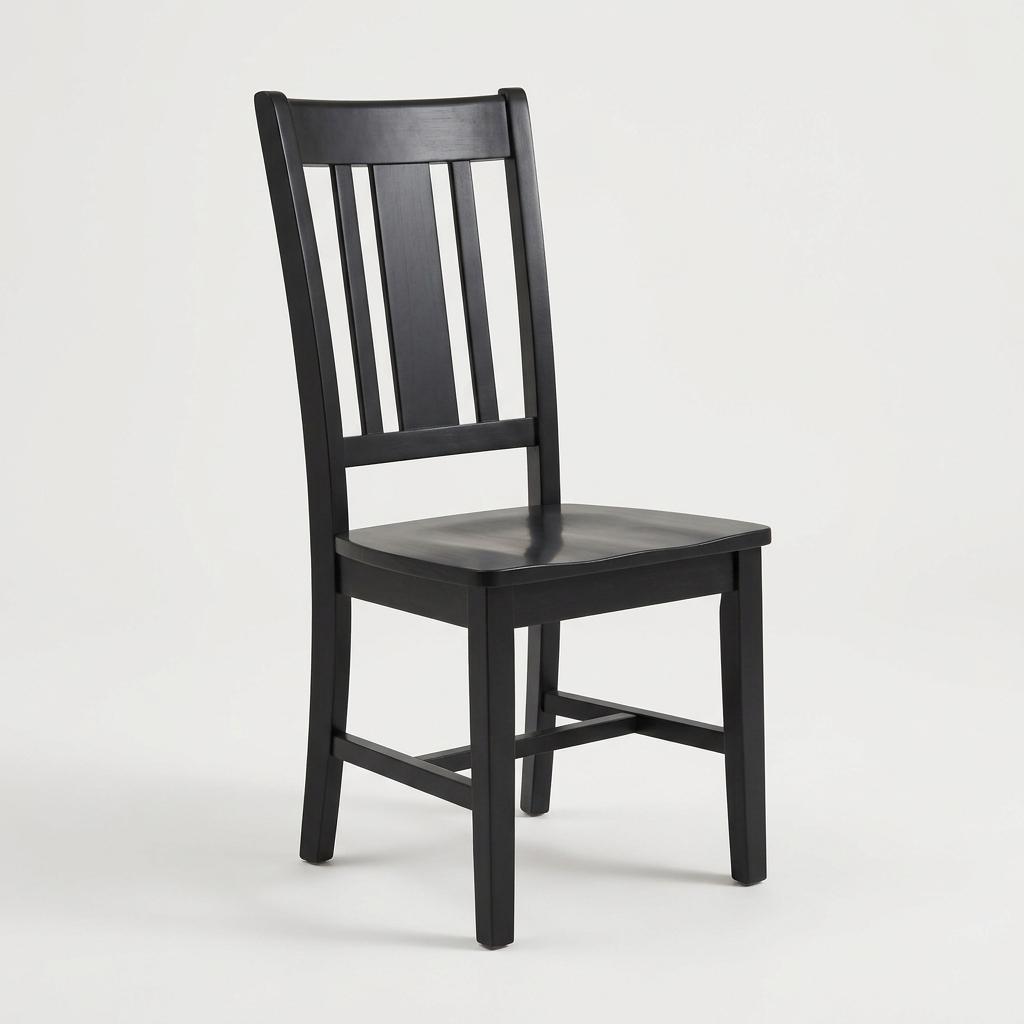 Black Wood Slat Back Dining Chair