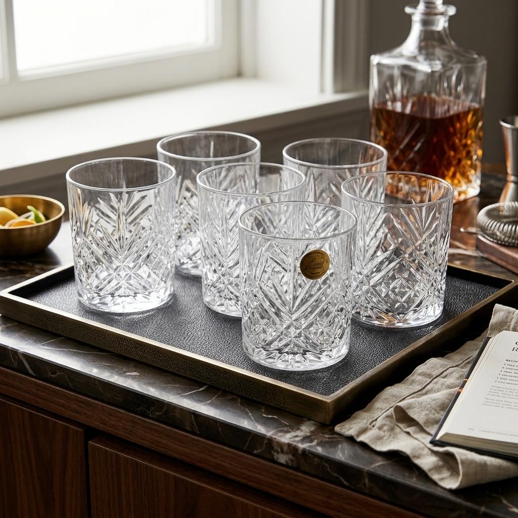 Cristal d'Arques Masquerade Rocks Glasses, Set of 6