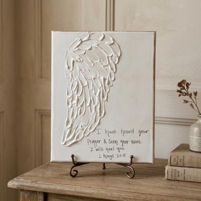 Shine On Angel Wing Scripture Canvas