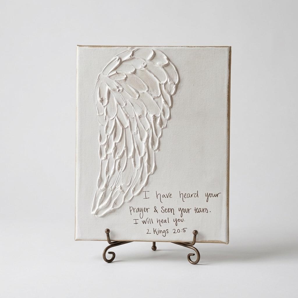 Shine On Angel Wing Scripture Canvas